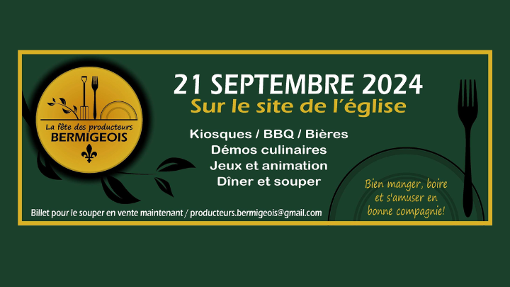 Fête des producteurs bermigeois: 21 septembre à l'église