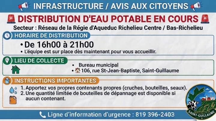 Offre de Saint-Guillaume - Approvisionnement en eau